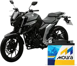 Motocicleta e bateria Moura
